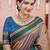 chikoo soft art silk saree with unstiched blouse