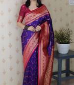bengani banarasi soft art silk saree with unstiched blouse