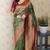 green banarasi soft art silk saree with unstiched blouse
