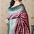 light maroon banarasi soft art silk saree with unstiched blouse