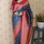 navy blue banarasi soft art silk saree with unstiched blouse