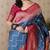 navy blue banarasi soft art silk saree with unstiched blouse