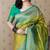 mehendi banarasi soft art silk saree with unstiched blouse
