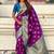 purple soft art silk saree with unstiched blouse