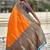 Orange soft silk saree with unstiched blouse