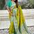mehendi soft art silk saree with unstiched blouse