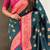 denim soft art silk saree with unstiched blouse