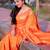 orange soft moonga art silk saree with unstiched blouse