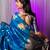 royal blue soft moonga art silk saree with unstiched blouse