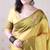 yellow soft art silk saree with unstiched blouse