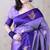 violet soft art silk saree with unstiched blouse