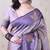 lavender soft art silk saree with unstiched blouse