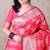 pink banarasi soft art silk saree with unstiched blouse
