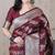 maroon banarasi soft art silk saree with unstiched blouse
