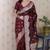 maroon banarasi soft art silk saree with unstiched blouse