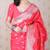 red banarasi soft art silk saree with unstiched blouse
