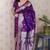 violet banarasi soft art silk saree with unstiched blouse