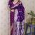 violet banarasi soft art silk saree with unstiched blouse