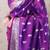 violet banarasi soft art silk saree with unstiched blouse