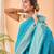 Blue woven silk saree with blouse piece