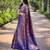 Purple woven kanchipuram silk saree with blouse piece