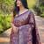 Purple woven kanchipuram silk saree with blouse piece