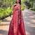 Red woven kanchipuram silk saree with blouse piece