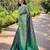 Green woven kanchipuram silk saree with blouse piece