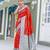 Red woven banarasi saree with blouse piece