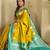 Mustard woven kanchipuram silk saree with blouse piece