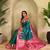 Teal woven kanchipuram silk saree with blouse piece