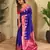 Violet woven kanchipuram silk saree with blouse piece