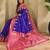 Violet woven kanchipuram silk saree with blouse piece