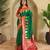 Green woven kanchipuram silk saree with blouse piece