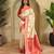Beige woven kanchipuram silk saree with blouse piece