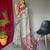 Cream printed cotton saree with blouse piece