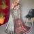 Green printed cotton saree with blouse piece