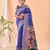 Blue woven silk saree with blouse piece