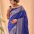 Blue woven silk saree with blouse piece