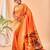 Yellow woven silk saree with blouse piece