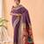 Wine woven silk saree with blouse piece