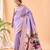 Lavender woven silk saree with blouse piece