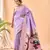 Lavender woven silk saree with blouse piece
