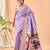 Lavender woven silk saree with blouse piece