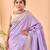Lavender woven silk saree with blouse piece