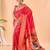 Red woven silk saree with blouse piece