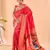 Red woven silk saree with blouse piece