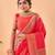 Red woven silk saree with blouse piece