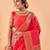 Red woven silk saree with blouse piece