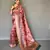 Pink printed silk saree with blouse piece